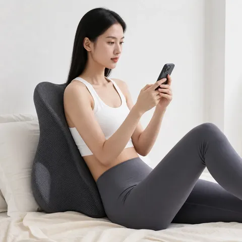 TryDoggy Intimacy Pillow used for lumbar back support while sitting up in bed
